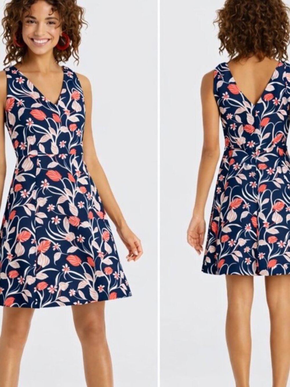 Draper James NWOT Floral Knot Love Circle Dress Sleeveless V Neck Barbiecore